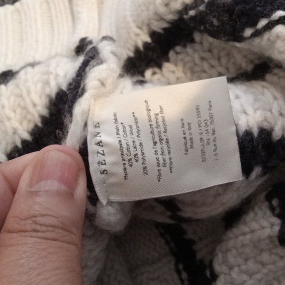 La Maille Sezane Italy Merino Wool Blend Jumper Sweater Button Knit Womens Xl - Picture 8 of 9